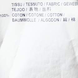 Pre Owned Saint Laurent White Logo Printed Cotton Knit T-Shirt XS