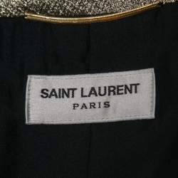Pre Owned Saint Laurent Metallic Gold Single-Breasted Blazer M