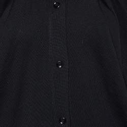 Pre Owned Yves Saint Laurent Black Virgin Wool Button Front Cardigan M