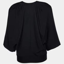 Pre Owned Yves Saint Laurent Black Virgin Wool Button Front Cardigan M