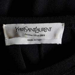 Pre Owned Yves Saint Laurent Black Virgin Wool Button Front Cardigan M
