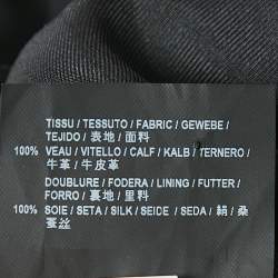 Pre Owned Saint Laurent Brown Ruched Leather Mini Skirt S