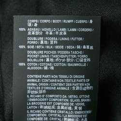 Pre Owned Saint Laurent Black Leather Embroidered Mini Shorts M