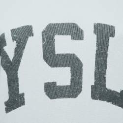 Pre Owned Saint Laurent White Ecru Vintage Logo Print T-Shirt M