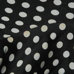 Saint Laurent Paris Black Polka Dot Crepe Tie Neck Blouse S