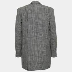 مملوكة مسبقًا Saint Laurent Paris Black Checked Wool Single Breasted Blazer S