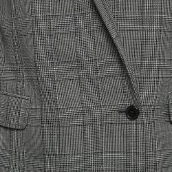 مملوكة مسبقًا Saint Laurent Paris Black Checked Wool Single Breasted Blazer S