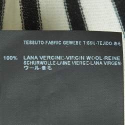 Pre Owned Saint Laurent Paris Cream Striped Wool Long Sleeve T-Shirt M