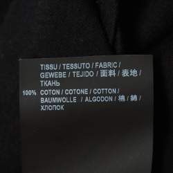 Pre Owned Saint Laurent Black Cotton Cowl Neck Back Chain Detailed Top S