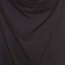 Pre Owned Saint Laurent Black Cotton Cowl Neck Back Chain Detailed Top S