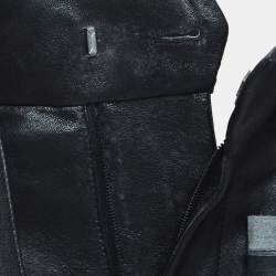 Pre Owned Saint Laurent Black Leather Belted Trousers S