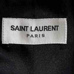 Saint Laurent Craie Noir Ocre Checked Wool Tailored Blazer M