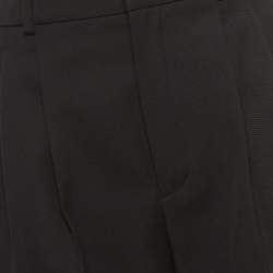 Pre Owned Saint Laurent Black Wool Pleated Trousers S