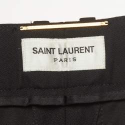Pre Owned Saint Laurent Black Wool Pleated Trousers S