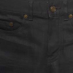 Saint Laurent Paris Black Denim Raw Edge Shorts S Waist 24''
