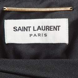 مملوكة مسبقًا Saint Laurent Black Crepe Asymmetrical Mini Dress M