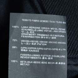 Saint Laurent Black Wool Mid Length Coat M