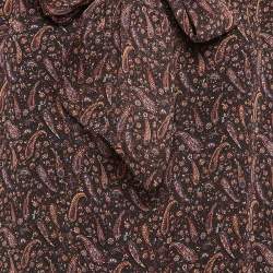 Saint Laurent Black Paisley Print Silk Neck Tie Mini Dress M