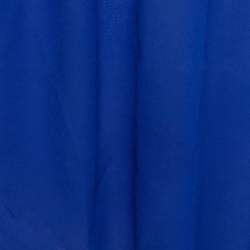 Saint Laurent Blue Smocked Silk Off-Shoulder Flared Sleeve Blouse M