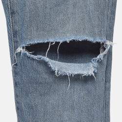 Saint Laurent Blue Ripped Denim Skinny Jeans M Waist 27"