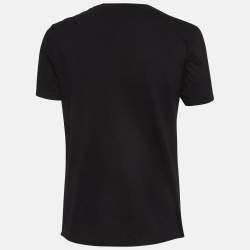 مملوكة مسبقًا Saint Laurent Black No Smocking Print Cotton T-Shirt XS
