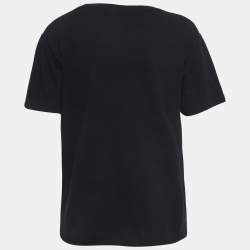 Saint Laurent Black LouLou Print Cotton T-Shirt S
