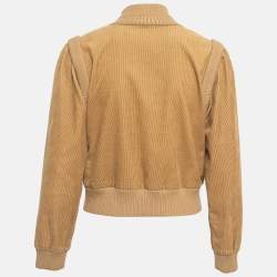 Pre Owned Saint Laurent Paris Brown Corduroy Crew Neck Sweatshirt M