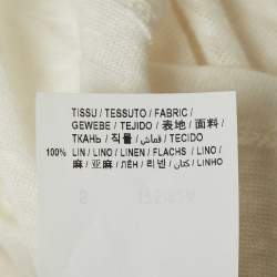 Pre Owned تانك توب سان لوران باريس قماش كتان أوف وايت مقاس صغير