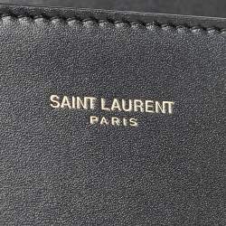 Saint Laurent Black Leather Mini Cassandra Top Handle Bag