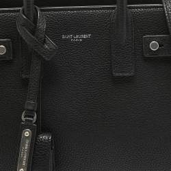 Saint Laurent Black Leather Nano Classic Sac De Jour Tote