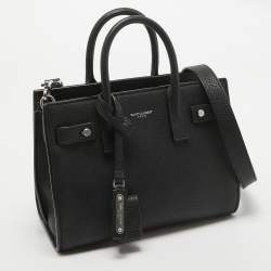 Saint Laurent Black Leather Nano Classic Sac De Jour Tote