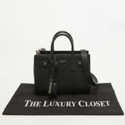 Saint Laurent Black Leather Nano Classic Sac De Jour Tote