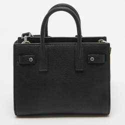 Saint Laurent Black Leather Nano Classic Sac De Jour Tote