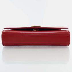 Saint Laurent Paris Red Leather Monogram Kate Belt Bag