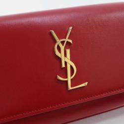 Saint Laurent Paris Red Leather Monogram Kate Belt Bag