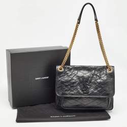 Saint Laurent Black Vintage Leather Medium Niki Shoulder Bag