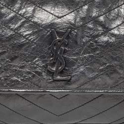 Saint Laurent Black Vintage Leather Medium Niki Shoulder Bag