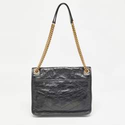 Saint Laurent Black Vintage Leather Medium Niki Shoulder Bag