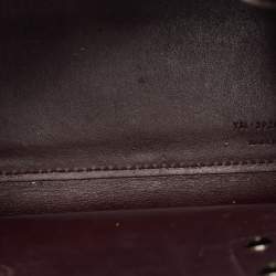 Pre Owned Saint Laurent Burgundy Croc Embossed Leather Nano Classic Sac De Jour Tote