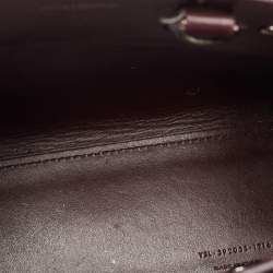 Pre Owned Saint Laurent Burgundy Croc Embossed Leather Nano Classic Sac De Jour Tote