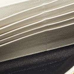 Pre Owned Saint Laurent White Matelassé Leather Cassandre Wallet on Chain