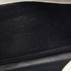 Pre Owned Saint Laurent White Matelassé Leather Cassandre Wallet on Chain