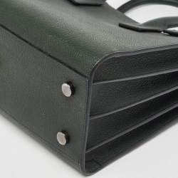 Saint Laurent Dark Green Leather Baby Classic Sac De Jour Tote