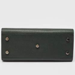 Saint Laurent Dark Green Leather Baby Classic Sac De Jour Tote