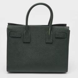 Saint Laurent Dark Green Leather Baby Classic Sac De Jour Tote