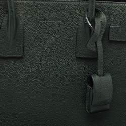 Saint Laurent Dark Green Leather Baby Classic Sac De Jour Tote