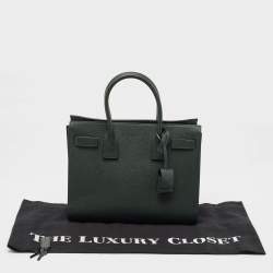 Saint Laurent Dark Green Leather Baby Classic Sac De Jour Tote