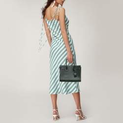Saint Laurent Dark Green Leather Baby Classic Sac De Jour Tote