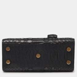 Saint Laurent Black/Gold Python Nano Classic Sac De Jour Tote