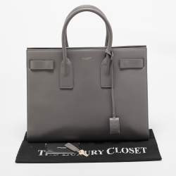 Pre Owned Saint Laurent Grey Leather Large Classic Sac De Jour Tote
